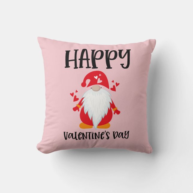 Gelukkig Valentijnsdag Gnome Kussen (Voorkant)