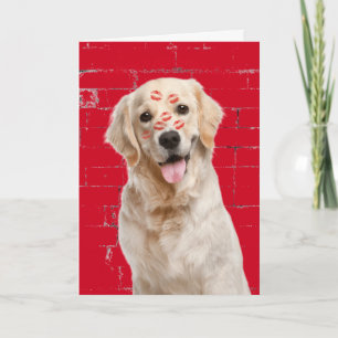 Gelukkig Valentijnsdag Golden Retriever Kaart