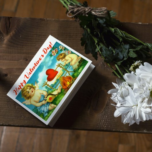 Gelukkig Valentijnsdag hart Angel Cupido Kaart