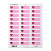Gelukkig Valentijnsdag hart Etiket (Full Sheet)