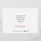 Gelukkig Valentijnsdag hart Folie Feestdagenkaart (Achterkant)