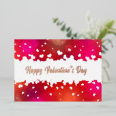 Gelukkig Valentijnsdag hart Folie Feestdagenkaart (Staand Voorkant)