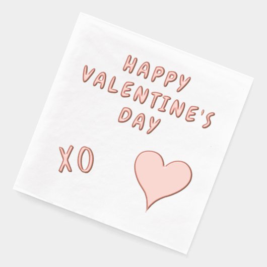 Gelukkig Valentijnsdag hart Folie Servetten (Links)