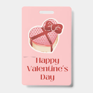Gelukkig Valentijnsdag Hart Geschenkdoos Label Badge