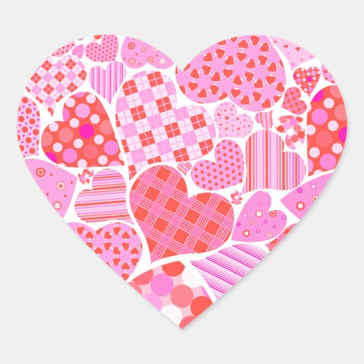 Gelukkig Valentijnsdag hart Hart Sticker (Voorkant)