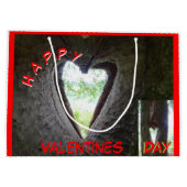 Gelukkig Valentijnsdag hart in Boom Gift Bag Groot Cadeauzakje (Achterkant)