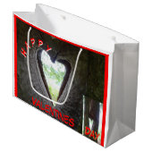 Gelukkig Valentijnsdag hart in Boom Gift Bag Groot Cadeauzakje (Voorkant Gekanteld)