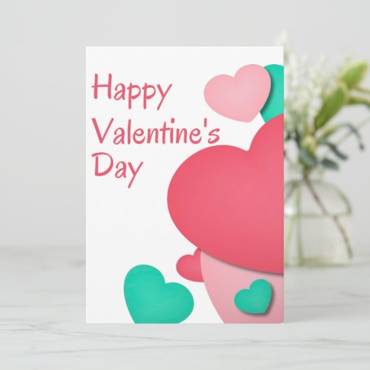 Gelukkig Valentijnsdag hart Kaart (Staand voorkant)