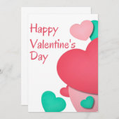 Gelukkig Valentijnsdag hart Kaart (Voorkant / Achterkant)