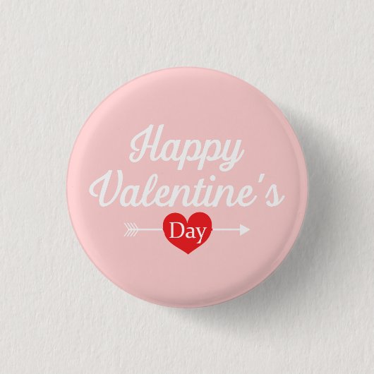 Gelukkig Valentijnsdag hart Ronde Button 3,2 Cm (Voorkant)
