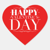 Gelukkig Valentijnsdag Hart Sticker (Voorkant)