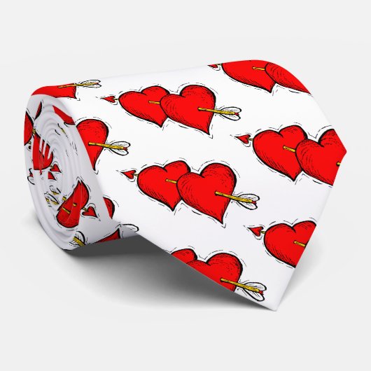 Gelukkig Valentijnsdag hart Stropdas (Opgerold)