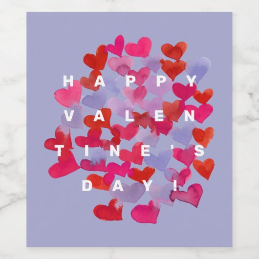 Gelukkig Valentijnsdag hart Wijn Etiket (Enkel label)
