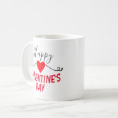 Gelukkig Valentijnsdag hartcadeautje Koffiemok (Voorkant links)