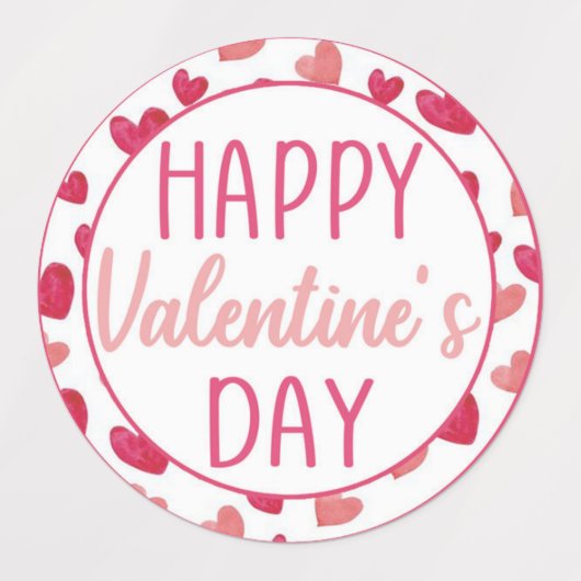 Gelukkig Valentijnsdag hartencadeau of koekje Labels (Design 2)