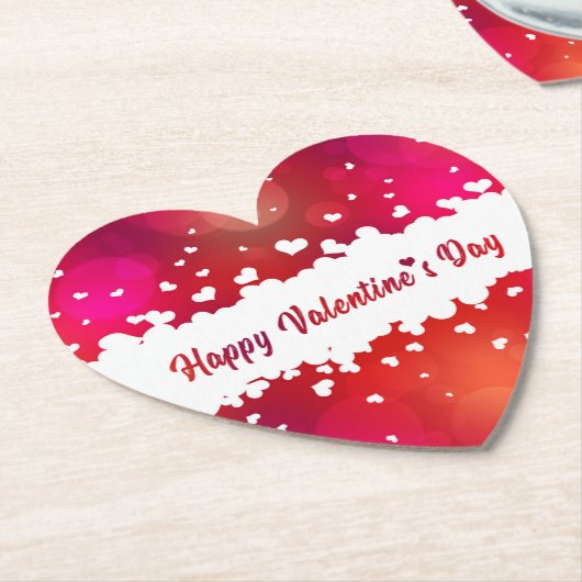 Gelukkig Valentijnsdag harthart Onderzetter (Gekanteld)