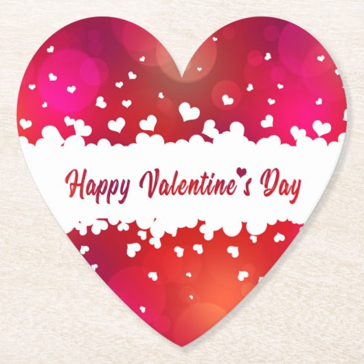 Gelukkig Valentijnsdag harthart Onderzetter (Voorkant)