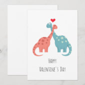 Gelukkig Valentijnsdag hartliefde dinosaurussen Feestdagenkaart (Voorkant / Achterkant)