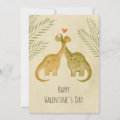 Gelukkig Valentijnsdag hartliefde dinosaurussen Feestdagenkaart (Voorkant)