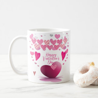 Gelukkig Valentijnsdag Hartpatroon Mok