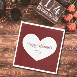 Gelukkig Valentijnsdag Heart Cute Red Party Servet