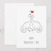 Gelukkig Valentijnsdag Heart Love Dinosaurs Holida Feestdagenkaart (Voorkant / Achterkant)
