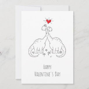 Gelukkig Valentijnsdag Heart Love Dinosaurs Holida Feestdagenkaart