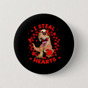 Gelukkig Valentijnsdag Ik steel harten Trex Grappi Ronde Button 5,7 Cm