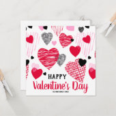 Gelukkig Valentijnsdag is het hart gepersonaliseer Kaart (Voorkant / Achterkant in situ)