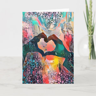 Gelukkig Valentijnsdag Je woorden Hand Heart Lov Feestdagen Kaart