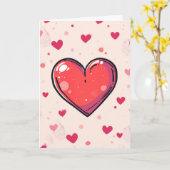 Gelukkig Valentijnsdag Kaart - Geschilderd Hart (Gele Bloem)