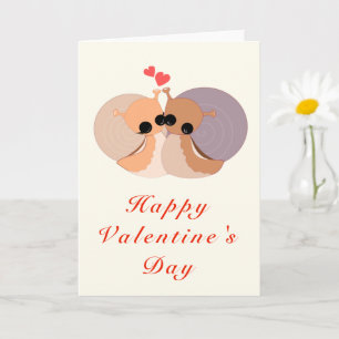 Gelukkig Valentijnsdag Kaart Koppel Liefde Slakken