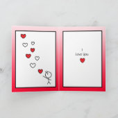 Gelukkig Valentijnsdag Kaart meisje dat harten goo (Binnen)