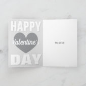 Gelukkig Valentijnsdag kaart met hart (Binnen)