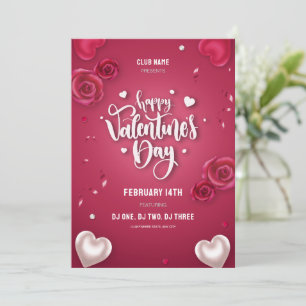 Gelukkig Valentijnsdag Kaart Valentijnsdag Feestje