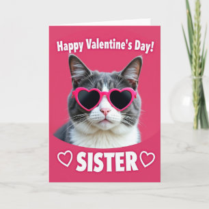 Gelukkig Valentijnsdag Kat Zuster Kaart