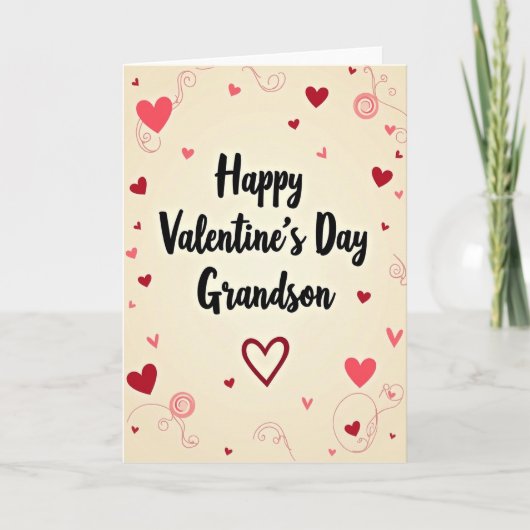 Gelukkig Valentijnsdag Kleinzoon Kaart (Voorkant)