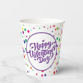 Gelukkig Valentijnsdag kleurrijke Confetti Papieren Bekers (Achterkant)