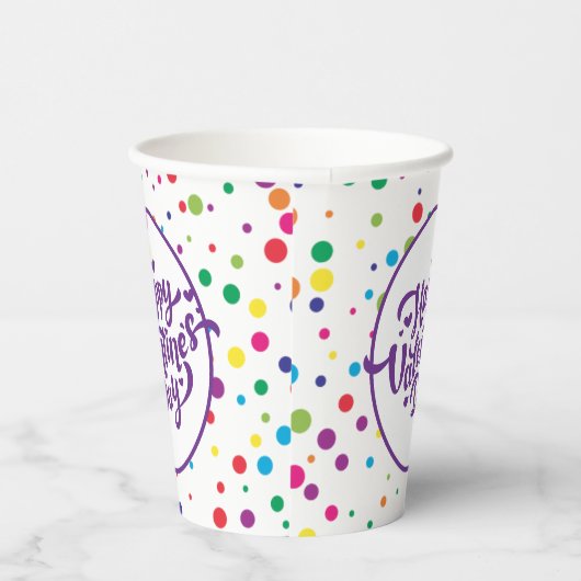 Gelukkig Valentijnsdag kleurrijke Confetti Papieren Bekers (Rechts)