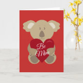 Gelukkig Valentijnsdag | Koala Liefde Kaart (Gele Bloem)