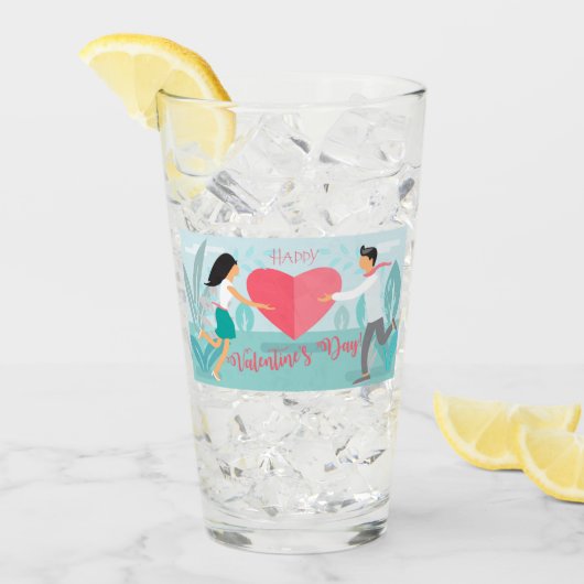 Gelukkig Valentijnsdag lentestuin Glas (Voorkant ijs)