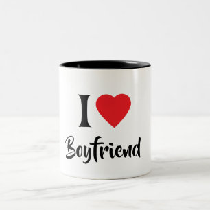 Gelukkig Valentijnsdag, lief rood hartje Tweekleurige Koffiemok