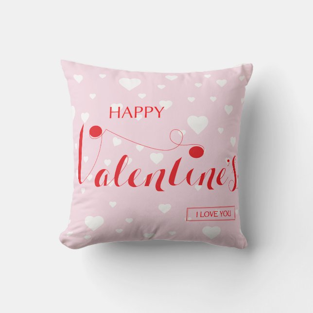 Gelukkig Valentijnsdag - LIEFDE - HART Worpkussen Kussen (Voorkant)