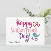 Gelukkig Valentijnsdag | Liefde minimalistisch gel Feestdagenkaart (Staand voorkant)