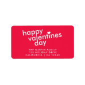 Gelukkig Valentijnsdag | Love Heart Modern Trendy Etiket (Voorkant)