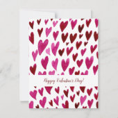 Gelukkig Valentijnsdag magenta harten Feestdagenkaart (Voorkant)