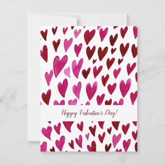 Gelukkig Valentijnsdag magenta harten Feestdagenkaart (Voorkant)