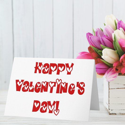 Gelukkig Valentijnsdag met hart Feestdagen Kaart