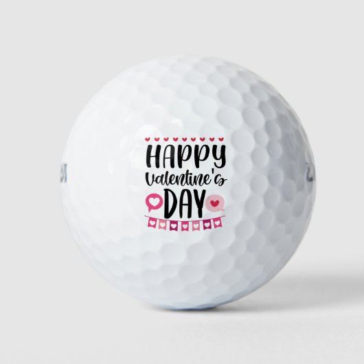 Gelukkig Valentijnsdag met hart Golfballen (Voorkant)