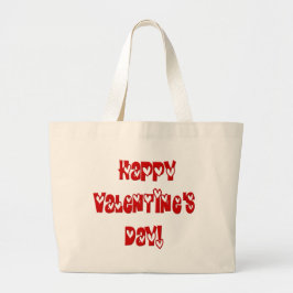 Gelukkig Valentijnsdag met hart Grote Tote Bag